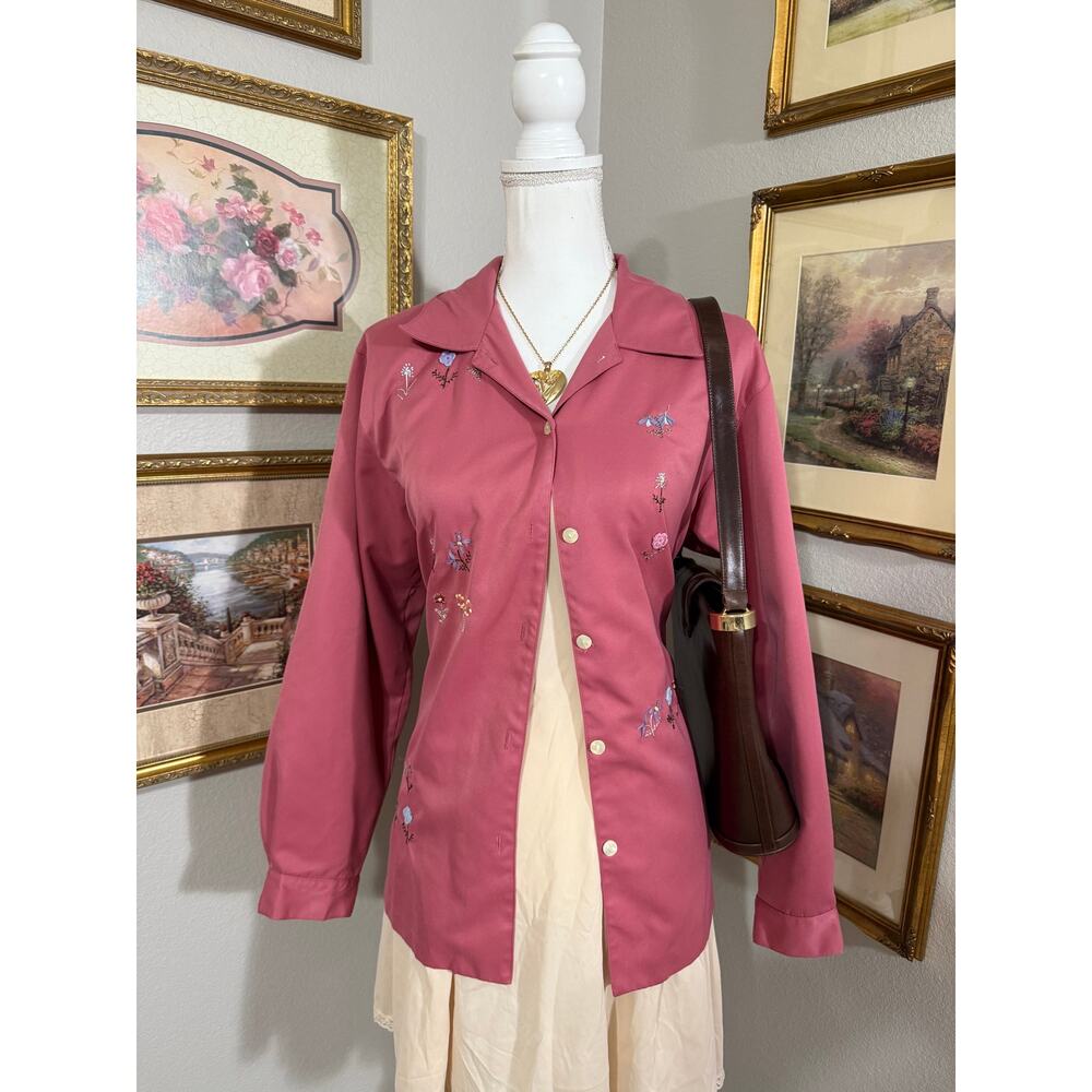 Pink Floral Button Up - Picture 2 of 5